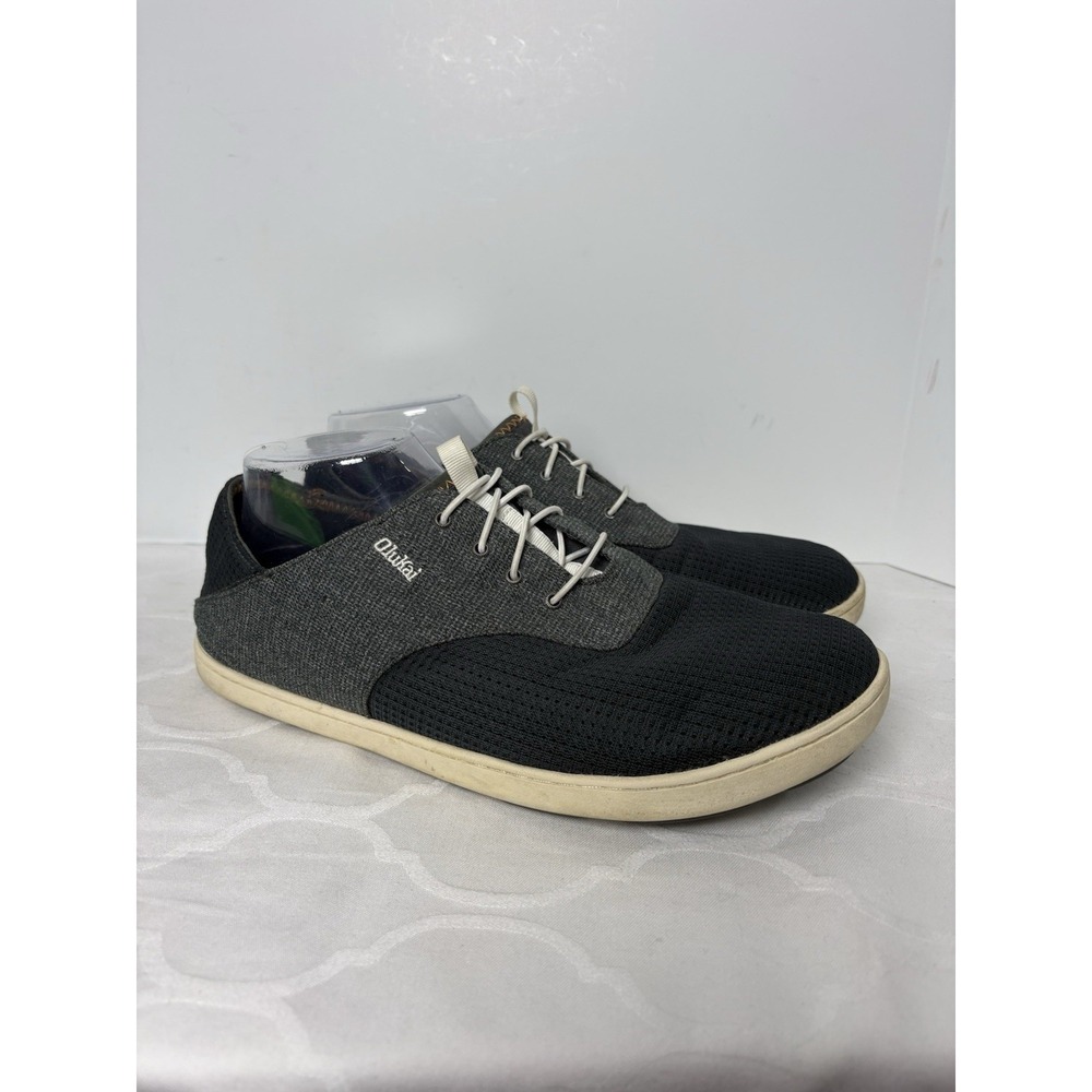 OluKai Nohea Moku Sneaker Mens 9.5 Dark Shadow Slip On Gray Shoes 10283-6C6C